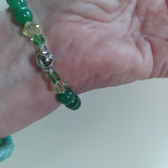 💎🎁 8" Boho Genuine Green Aventurine Flower 🌼 Bracelet 🙂 Magnetic Closure!💥 - Picture 5 of 14